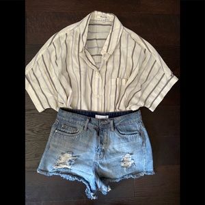 Madewell Stripe Button Top